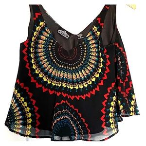 Angie gold embellished crop top